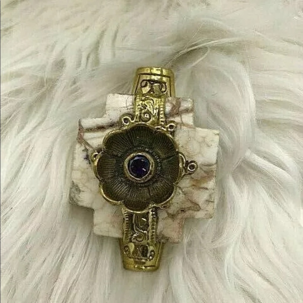 Unique exotic large brass ring uni size hand made
